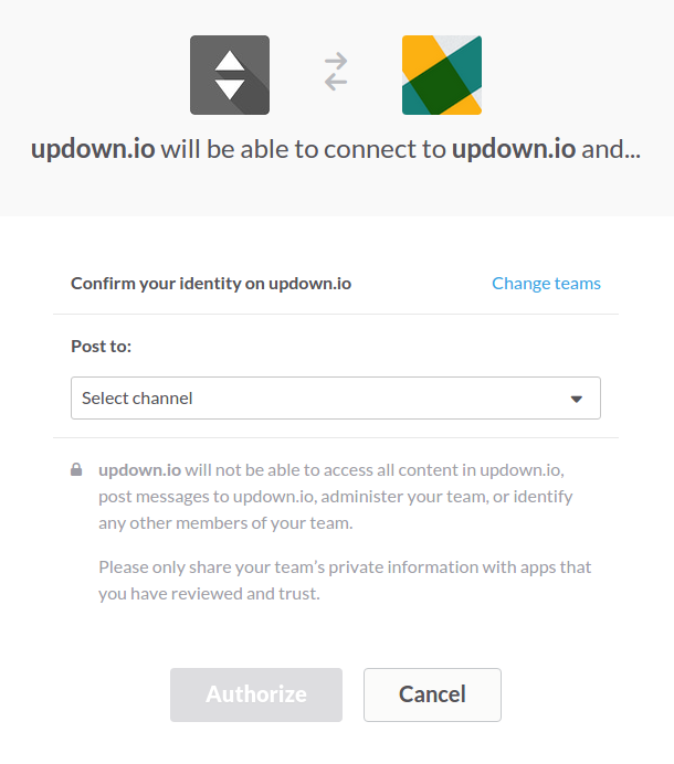 screenshot of the slack screen to validate the permission
