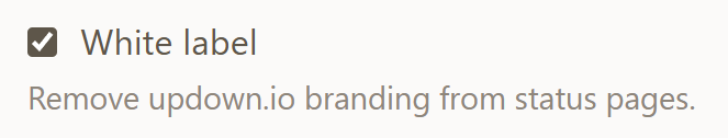 Screenshot of the White Label checkbox